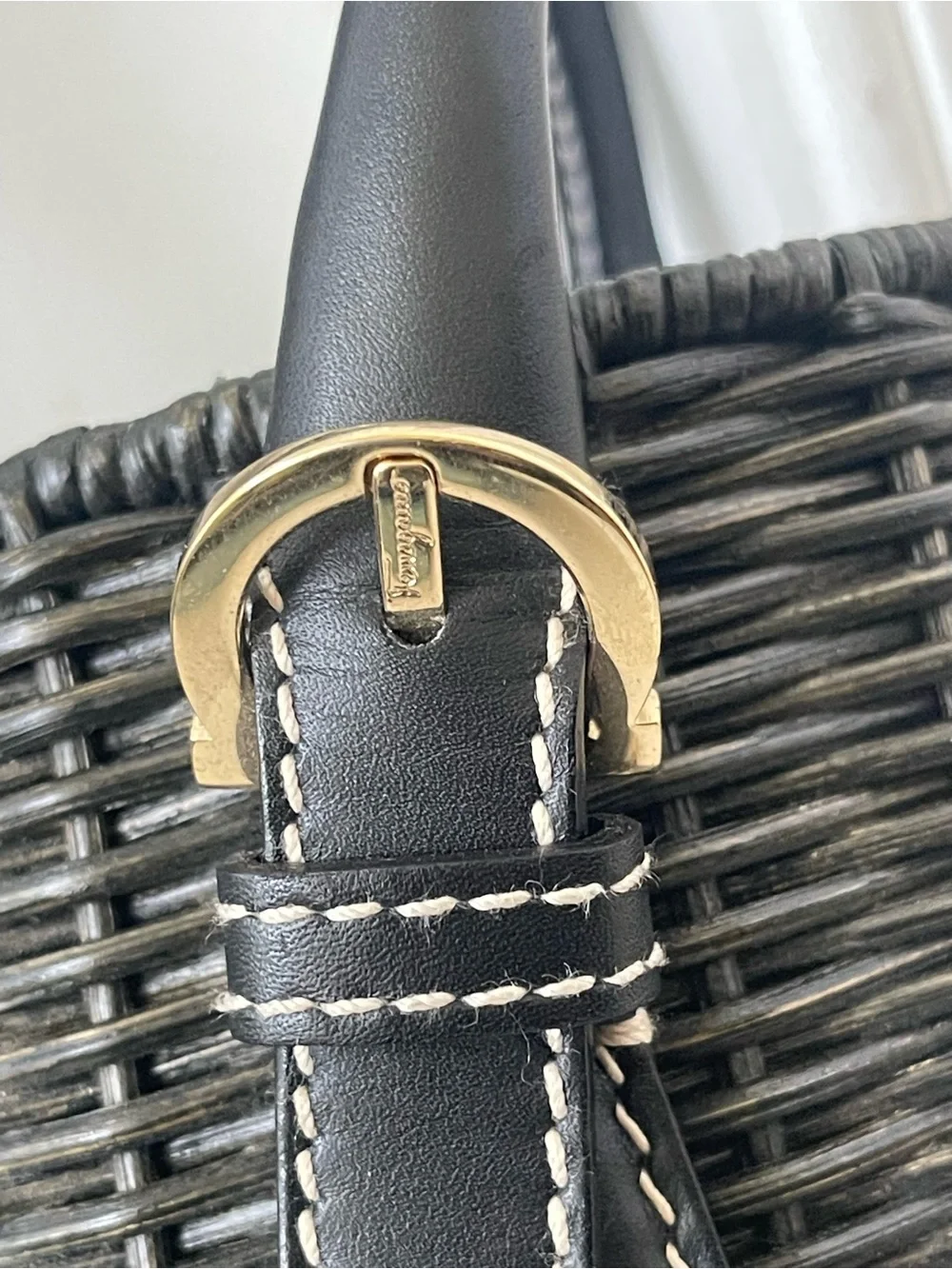 Salvatore Ferragamo vintage Gancini Rattan handbag